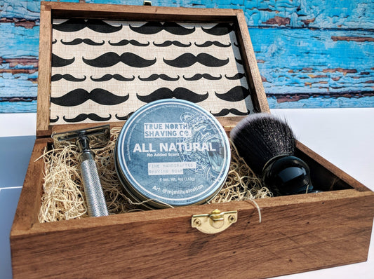 Complete Shaving Set - Custom Wooden Box